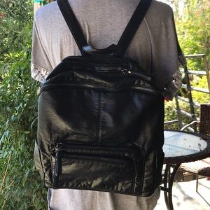 Black Vegan Backpack/Purse